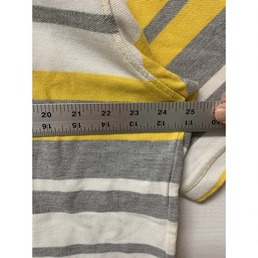 Vintage Y2K Rocawear Mens Striped Polo 2XL White Yellow Shirt Short Sleeve - Picture 10 of 10